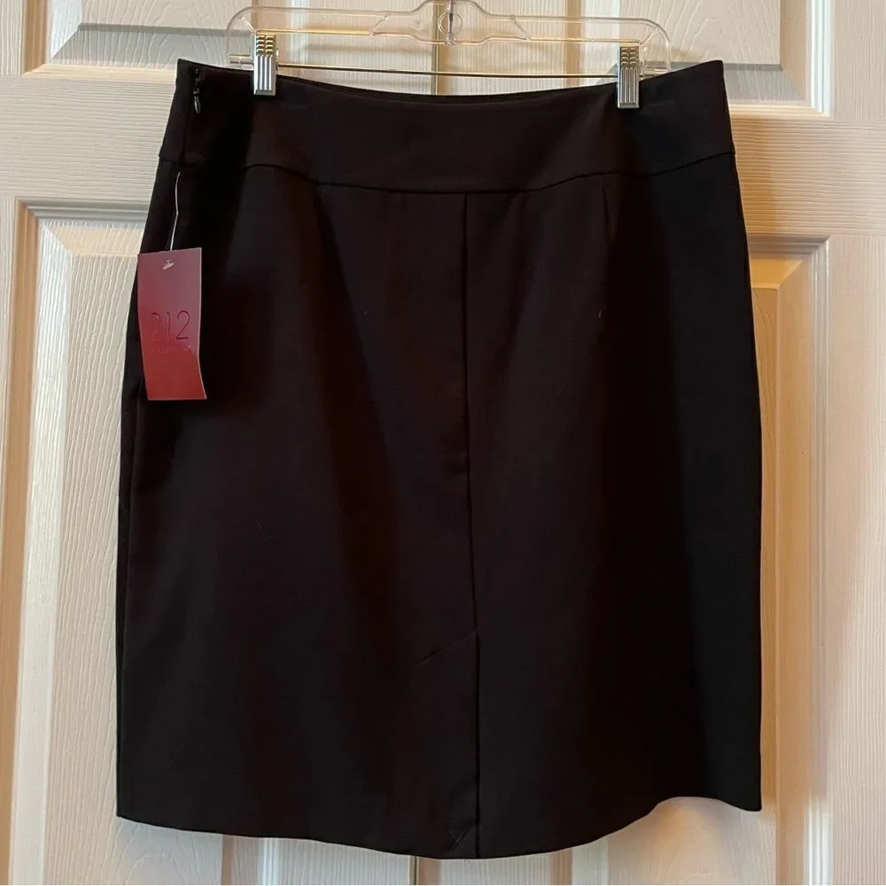 BLACK PENCIL SKIRT FULLY LINED SIDE ZIPPER BY 212 COLLECTION SIZE 14